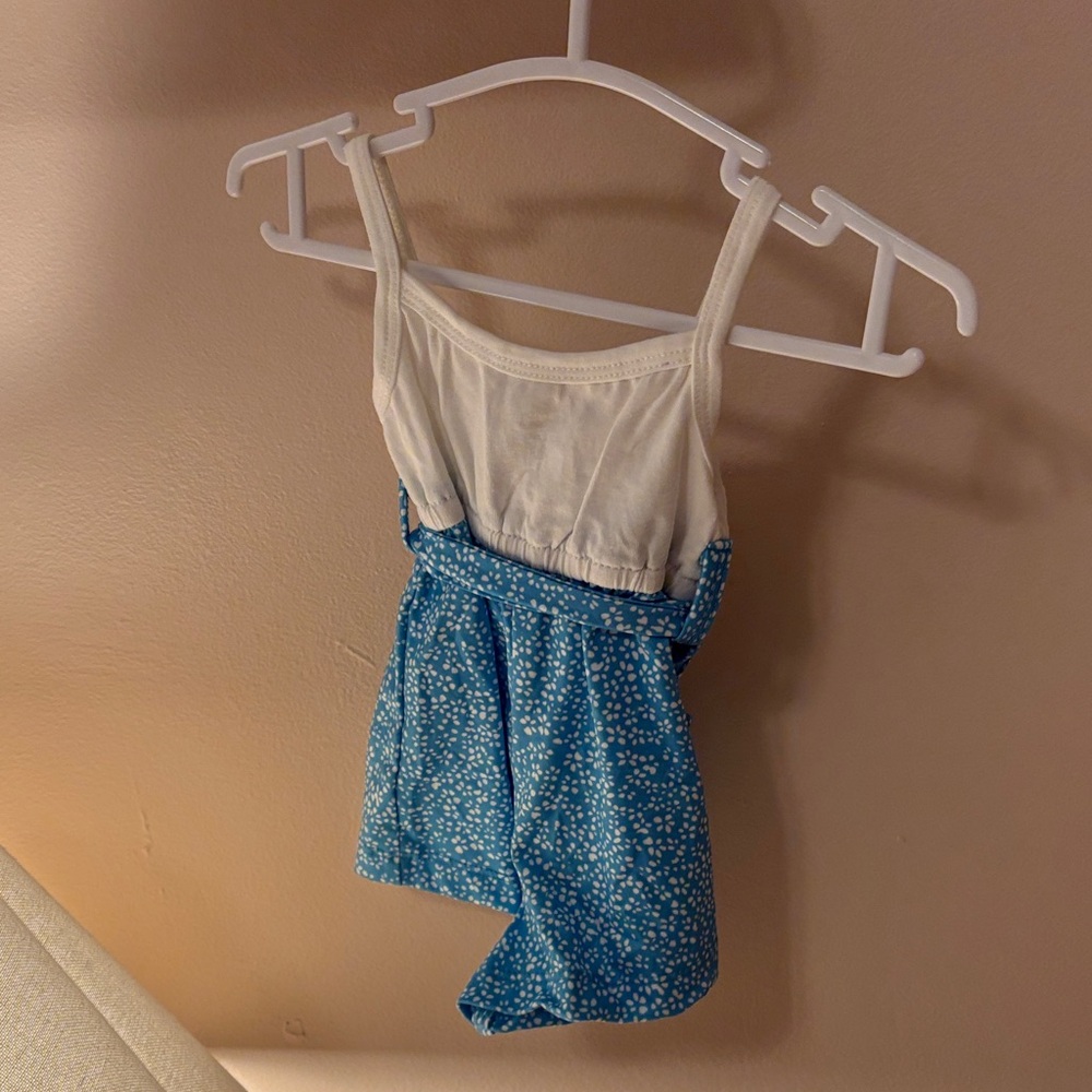 Charming Blue and White Kids One Piece